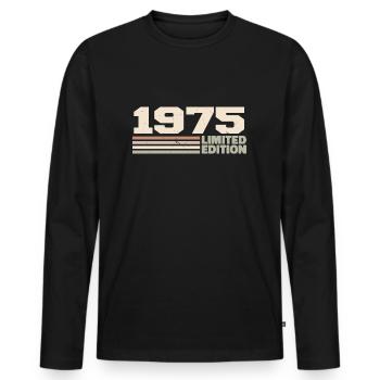 1975 Cadeau Anniversaire 1975 édition limitée 1975 - T-shirt manches longues Premium bio Homme - noir - Devant - Nico (187cm)