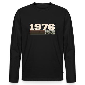 1976 Cadeau Anniversaire 1976 édition limitée 1976 - T-shirt manches longues Premium bio Homme - noir - Devant - Nico (187cm)