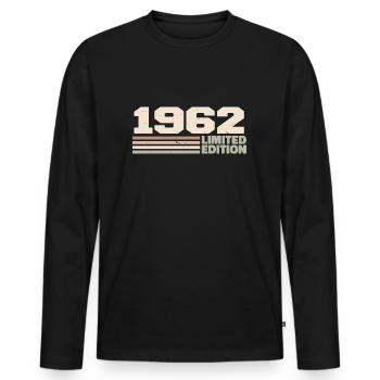 1962 Cadeau Anniversaire 1962 édition limitée 1962 - T-shirt manches longues Premium bio Homme - noir - Devant - Nico (187cm)
