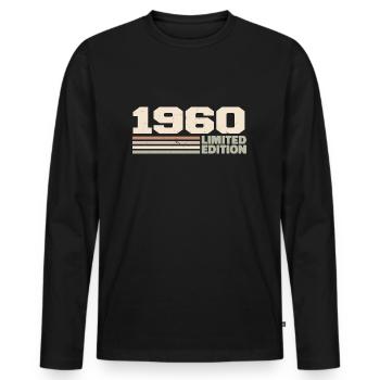 1960 Cadeau Anniversaire 1960 édition limitée 1960 - T-shirt manches longues Premium bio Homme - noir - Devant - Nico (187cm)
