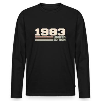 1983 Cadeau Anniversaire 1983 édition limitée 1983 - T-shirt manches longues Premium bio Homme - noir - Devant - Nico (187cm)