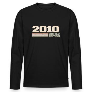2010 Cadeau Anniversaire 2010 édition limitée 2010 - T-shirt manches longues Premium bio Homme - noir - Devant - Nico (187cm)
