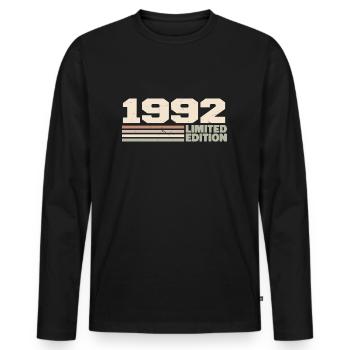 1992 Cadeau Anniversaire 1992 édition limitée 1992 - T-shirt manches longues Premium bio Homme - noir - Devant - Nico (187cm)
