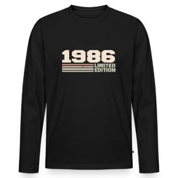 1986 Cadeau Anniversaire 1986 édition limitée 1986 - T-shirt manches longues Premium bio Homme - noir - Devant - Nico (187cm)