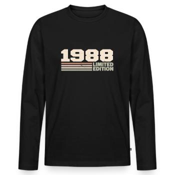 1988 Geburtstagsgeschenk 1988 limitierte Auflage 1988 - Männer Premium Bio Langarmshirt - Schwarz - Vorne - Nico (187cm)