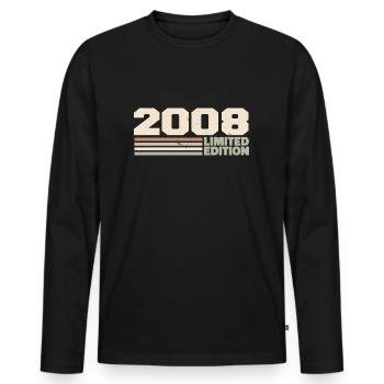 2008 Cadeau Anniversaire 2008 édition limitée 2008 - T-shirt manches longues Premium bio Homme - noir - Devant - Nico (187cm)