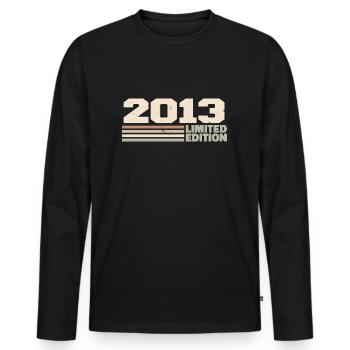 2013 Cadeau Anniversaire 2013 édition limitée 2013 - T-shirt manches longues Premium bio Homme - noir - Devant - Nico (187cm)