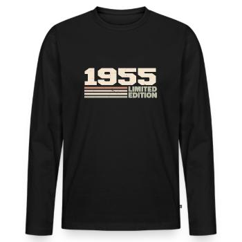 1955 Cadeau Anniversaire 1955 édition limitée 1955 - T-shirt manches longues Premium bio Homme - noir - Devant - Nico (187cm)