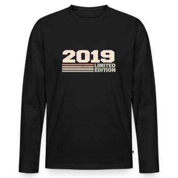 2019 Anniversary Gift 2019 Limited Edition 2019 - Men's Premium Organic Long Sleeve Shirt - black - Front - Nico (187cm)