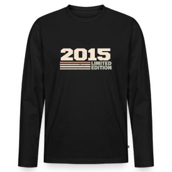 2015 Cadeau Anniversaire 2015 édition limitée 2015 - T-shirt manches longues Premium bio Homme - noir - Devant - Nico (187cm)