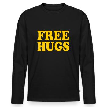 Free hugs - Männer Premium Bio Langarmshirt - Schwarz - Vorne - Nico (187cm)