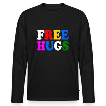 Free hugs - Männer Premium Bio Langarmshirt - Schwarz - Vorne - Nico (187cm)