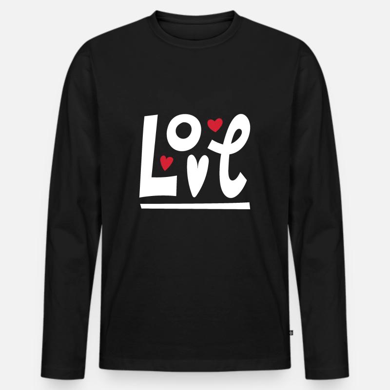 Liebe - Männer Premium Bio Langarmshirt - Schwarz