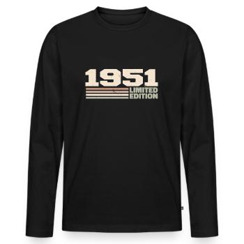 1951 Cadeau Anniversaire 1951 édition limitée 1951 - T-shirt manches longues Premium bio Homme - noir - Devant - Nico (187cm)