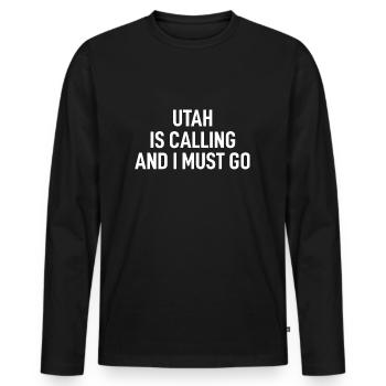 Utah ruft und ich muss gehen Utah-Liebhaber - Männer Premium Bio Langarmshirt - Schwarz - Vorne - Nico (187cm)