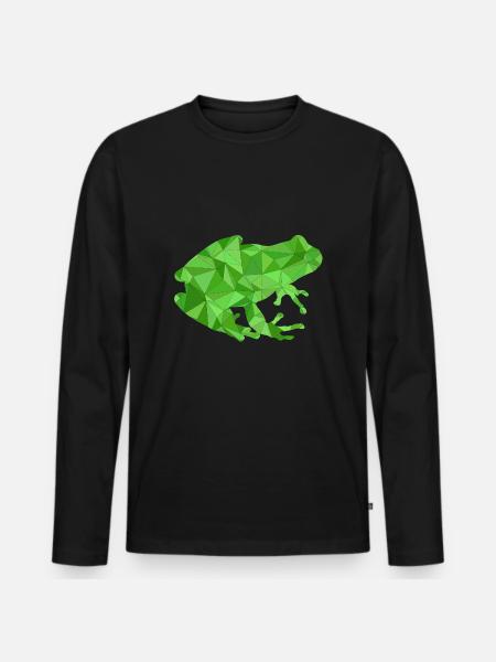 Frosch Geometrisch - Männer Premium Bio Langarmshirt - Schwarz