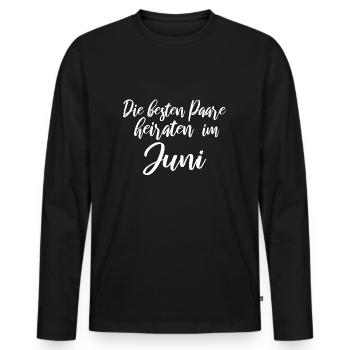 Mariage - T-shirt manches longues Premium bio Homme - noir - Devant - Nico (187cm)