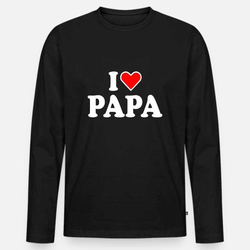 I love papa - Männer Premium Bio Langarmshirt - Schwarz