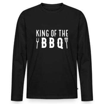 King Of The BBQ - Men's Premium Organic Long Sleeve Shirt - black - Front - Nico (187cm)