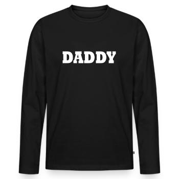 Daddy - Men's Premium Organic Long Sleeve Shirt - black - Front - Nico (187cm)