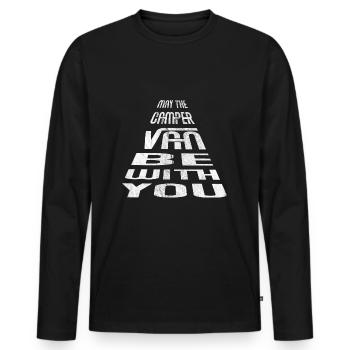 Camping bus camper van camper funny gift - Men's Premium Organic Long Sleeve Shirt - black - Front - Nico (187cm)