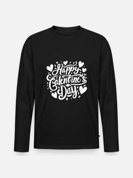 Happy Galentine's Day - Men's Premium Organic Long Sleeve Shirt - black
