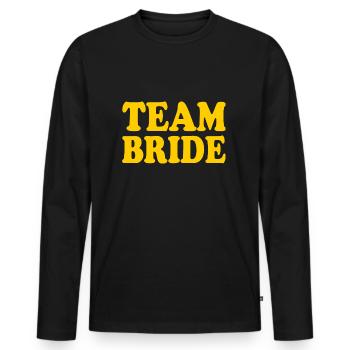 Team bride - Männer Premium Bio Langarmshirt - Schwarz - Vorne - Nico (187cm)