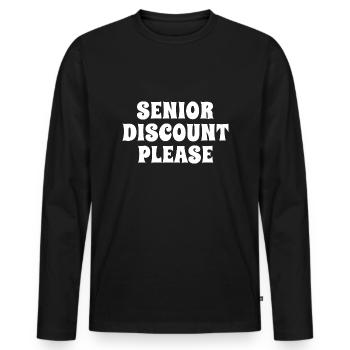 Seniorenrabatt bitte - Männer Premium Bio Langarmshirt - Schwarz - Vorne - Nico (187cm)