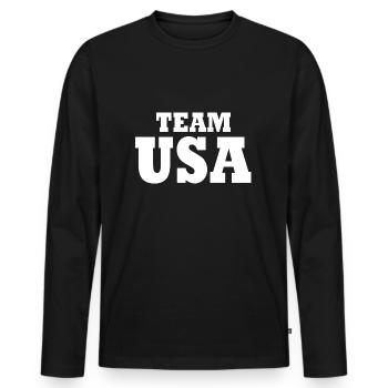 Team usa - Männer Premium Bio Langarmshirt - Schwarz - Vorne - Nico (187cm)