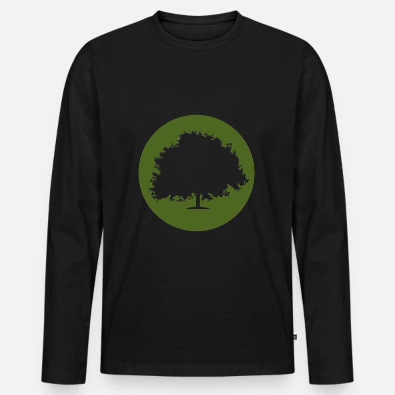 Baum - Männer Premium Bio Langarmshirt - Schwarz