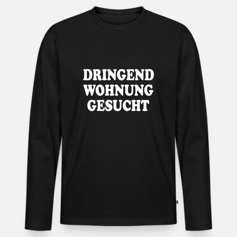 Dringend wohnung gesucht - Männer Premium Bio Langarmshirt - Schwarz