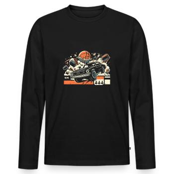 Cool Demolition Derby Season Gift - Men's Premium Organic Long Sleeve Shirt - black - Front - Nico (187cm)