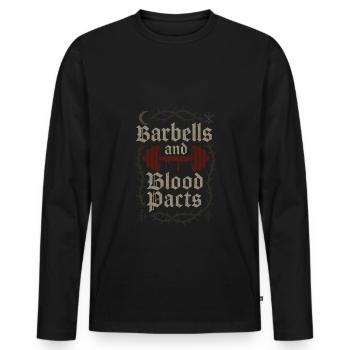 Goth Gym Dark Fitness Alternatives Training Gothic - Männer Premium Bio Langarmshirt - Schwarz - Vorne - Nico (187cm)