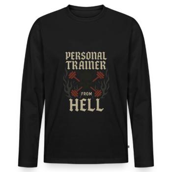 Goth Gym Dark Fitness Alternatives Training Gothic - Männer Premium Bio Langarmshirt - Schwarz - Vorne - Nico (187cm)