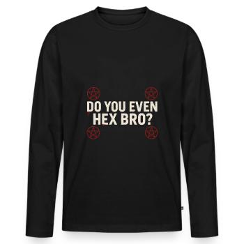 Goth Gym Dark Fitness Alternatives Training Gothic - Männer Premium Bio Langarmshirt - Schwarz - Vorne - Nico (187cm)