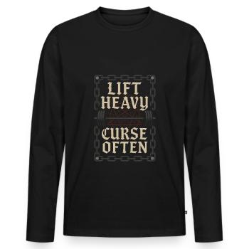 Goth Gym Dark Fitness Alternatives Training Gothic - Männer Premium Bio Langarmshirt - Schwarz - Vorne - Nico (187cm)