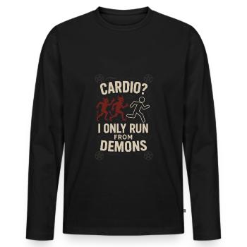 Goth Gym Dark Fitness Alternatives Training Gothic - Männer Premium Bio Langarmshirt - Schwarz - Vorne - Nico (187cm)