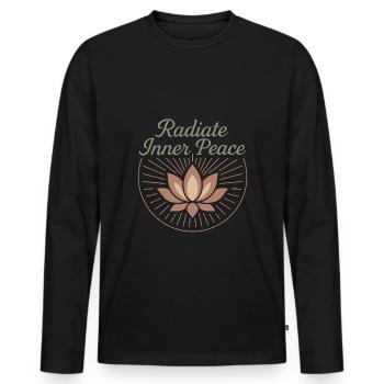 Boho Yoga Cadeau spirituel pour les yogis conscients - T-shirt manches longues Premium bio Homme - noir - Devant - Nico (187cm)