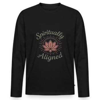 Boho Yoga Cadeau spirituel pour les yogis conscients - T-shirt manches longues Premium bio Homme - noir - Devant - Nico (187cm)