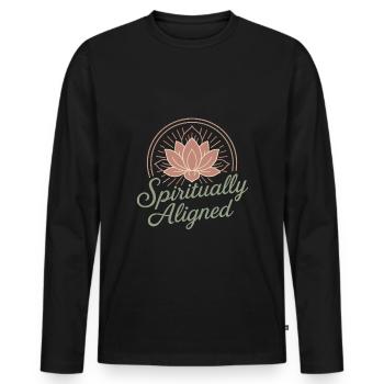 Boho Yoga Cadeau spirituel pour les yogis conscients - T-shirt manches longues Premium bio Homme - noir - Devant - Nico (187cm)