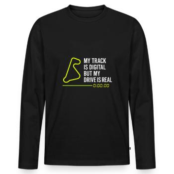 Sim Racing Simulator Cockpit Esports Racer - Männer Premium Bio Langarmshirt - Schwarz - Vorne - Nico (187cm)
