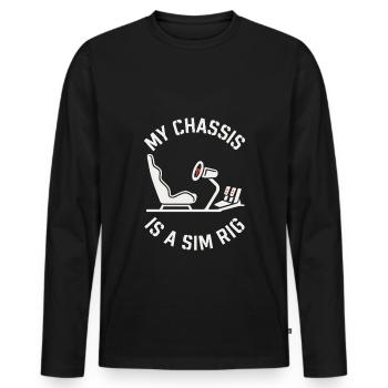 Sim Racing Simulator Cockpit Esports Racer - Männer Premium Bio Langarmshirt - Schwarz - Vorne - Nico (187cm)
