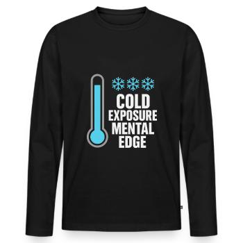Douches froides Dureté mentale Exposition au froid - T-shirt manches longues Premium bio Homme - noir - Devant - Nico (187cm)