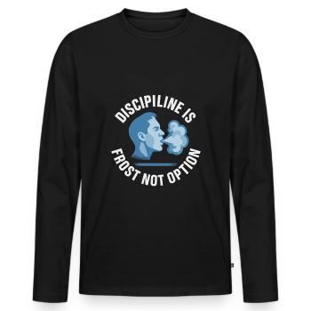 Douches froides Dureté mentale Exposition au froid - T-shirt manches longues Premium bio Homme - noir - Devant - Nico (187cm)