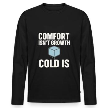 Douches froides Dureté mentale Exposition au froid - T-shirt manches longues Premium bio Homme - noir - Devant - Nico (187cm)