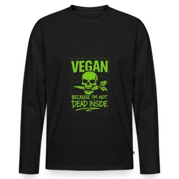 Vegan Punk Rebell Vegan Vegan Anarchist Vegan - Männer Premium Bio Langarmshirt - Schwarz - Vorne - Nico (187cm)