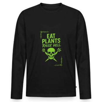 Vegan Punk Rebell Vegan Vegan Anarchist Vegan - Männer Premium Bio Langarmshirt - Schwarz - Vorne - Nico (187cm)