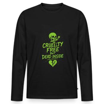 Vegan Punk Rebell Vegan Vegan Anarchist Vegan - Männer Premium Bio Langarmshirt - Schwarz - Vorne - Nico (187cm)