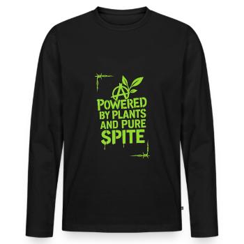Vegan Punk Rebell Vegan Vegan Anarchist Vegan - Männer Premium Bio Langarmshirt - Schwarz - Vorne - Nico (187cm)