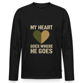 Fière armée sœur militaire frère sœur service famille - T-shirt manches longues Premium bio Homme - noir - Devant - Nico (187cm)